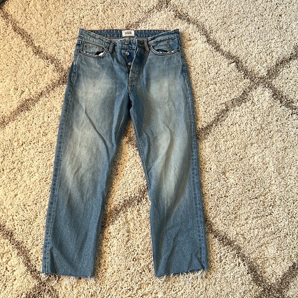 NWOT ZARA HIGH WAISTED STRAIGHT LEG DENIM - Picture 2 of 3
